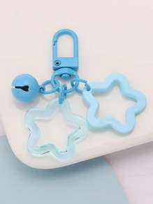 星星和鈴鐺墜飾鑰匙圈 - 彩色 - 查看 1