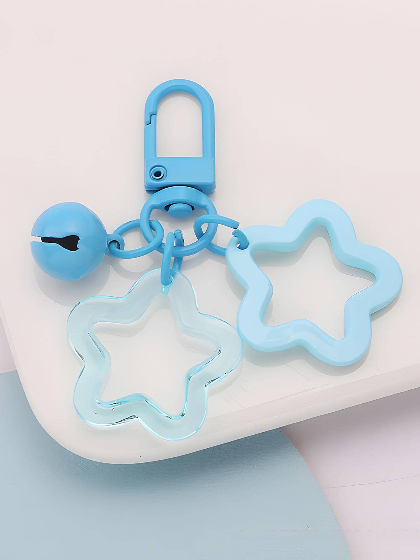 星星和鈴鐺墜飾鑰匙圈 - 彩色 - 查看 1