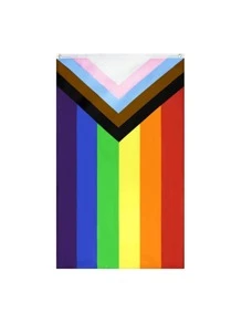 Rainbow Striped Print Outdoor Waterproof Flag - Multicolor - View 1