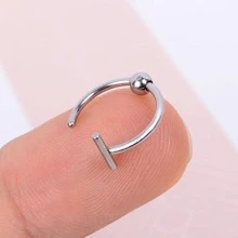 不銹鋼唇環 - 銀色 - 查看 3