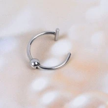 不銹鋼唇環 - 銀色 - 查看 2