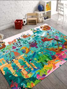 1 pieza Alfombra con estampado de dibujos animados - Multicolor - Ver 3