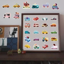 50 piezas Pegatina con estampado de autobús - Multicolor - Ver 5