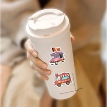 50 piezas Pegatina con estampado de autobús - Multicolor - Ver 9