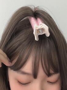 2pcs Women Self-Grip Roller Design Fashionable Alligator Hair Clip For Hair Decoration - Multicolor - View 2