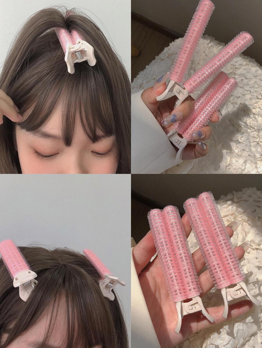 2pcs Women Self-Grip Roller Design Fashionable Alligator Hair Clip For Hair Decoration - Multicolor - View 1