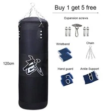 Heavy Punching Bag Set For Adults & Kids, Kick Boxing Set With Ceiling Hook Steel Chain - Black - View 1