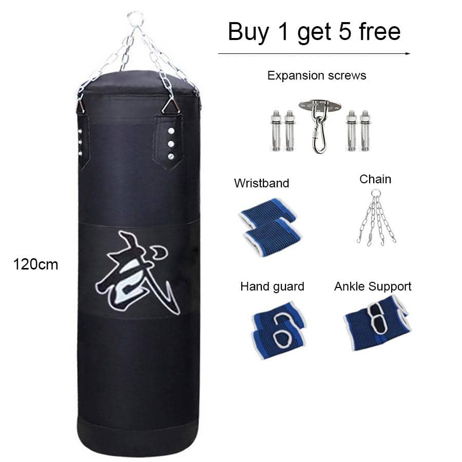 Heavy Punching Bag Set For Adults & Kids, Kick Boxing Set With Ceiling Hook Steel Chain - Black - View 1