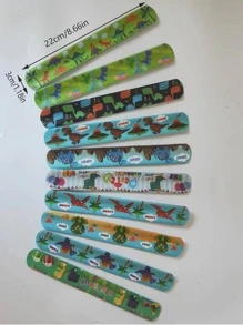 12入組動物圖案腕帶，PVC可愛派對手鍊 - 彩色 - 查看 2