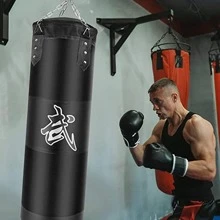 Heavy Punching Bag Set For Adults & Kids, Kick Boxing Set With Ceiling Hook Steel Chain - Black - View 7