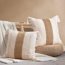1 szt. Dekoracyjna poszewka na poduszkę z frędzlami w stylu boho (dla wakacyjnej atmosfery)