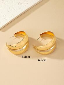 Bông tai nhiều lớp Cuff Hoop - Vàng - Xem 5