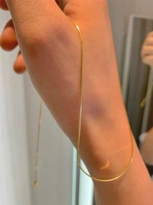 1 Pc Vintage Goud Kleur Snake Collier Voor Vrouwen Mode Eenvoudige Legering Sleutelbeen Ketting Mannen Partij Sieraden Accessoires