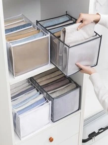 1 pieza Caja de almacenamiento de ropa multi cuadro - Blanco - Ver 7
