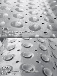 1 tấm thảm bồn tắm siêu dài có giác hút và lỗ thoát nước, thảm tắm có thể giặt bằng máy, mềm mại cho chân, thảm tắm chống trượt siêu lớn, thảm tắm chống trượt - Xám - Xem 5