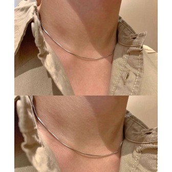 男士極簡多層項鏈銀不銹鋼時尚受歡迎首飾類禮品派對