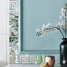 10 Chiếc Acrylic Dán Tường Gương Có Keo Dán Cho Phòng Khách Phòng Ngủ Edge Dải Góc Đường Xây Dựng Biên Giới Trang Trí Nhà - Bạc - Xem 4