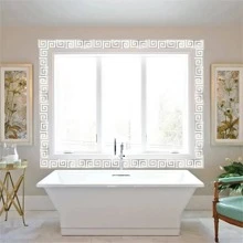 10 Chiếc Acrylic Dán Tường Gương Có Keo Dán Cho Phòng Khách Phòng Ngủ Edge Dải Góc Đường Xây Dựng Biên Giới Trang Trí Nhà - Bạc - Xem 7