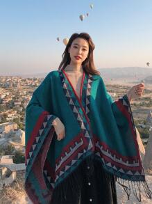 1 Nữ Họa Tiết Tam Giác Tua Rua Viền Trang Trí Khăn Quàng Cổ Thời Trang Trang Trí Hàng Ngày - Nhiều màu - Xem 1