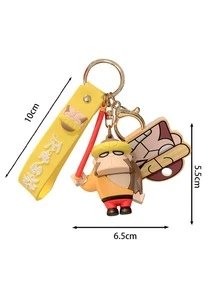 Mujer 1 pieza Llavero carácter chino adorno con figura de dibujos animados accesorio dulce para de amigo regalo - Amarillo - Ver 3