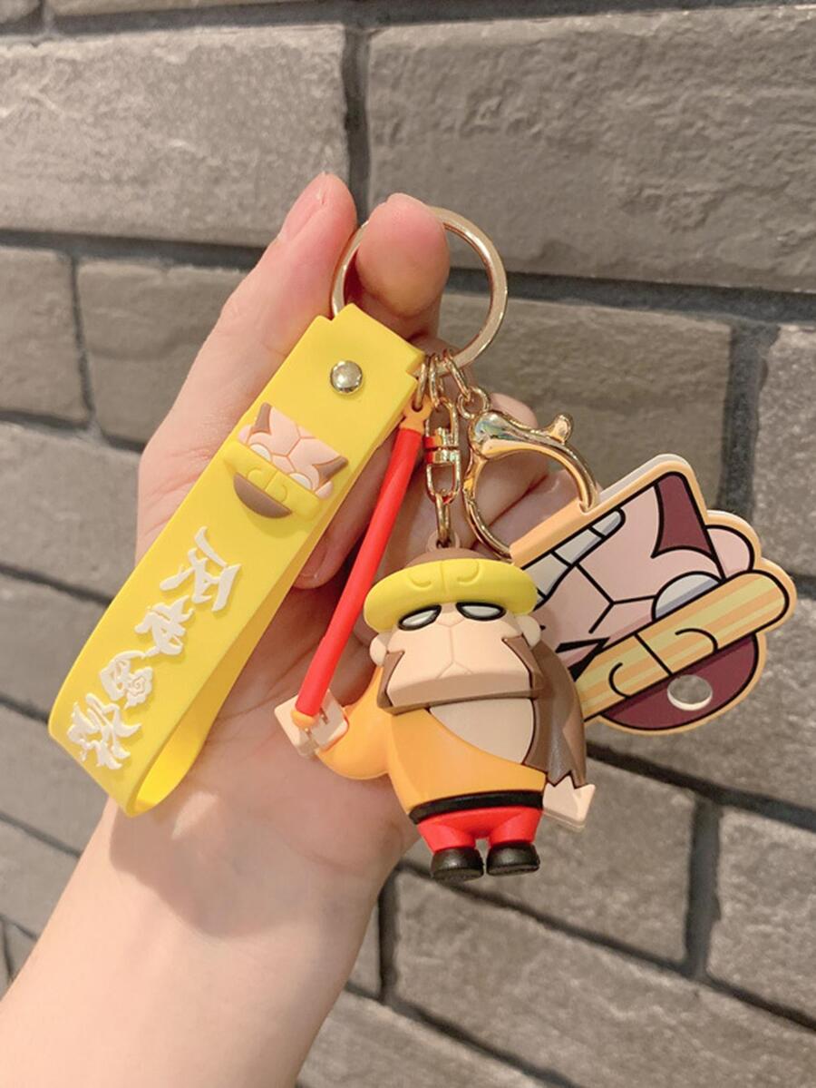 Mujer 1 pieza Llavero carácter chino adorno con figura de dibujos animados accesorio dulce para de amigo regalo - Amarillo - Ver 1
