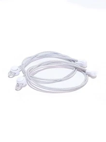 2pcs Drawstring Design Shoelaces, Fashion White Shoelaces For Sneakers - White - View 4