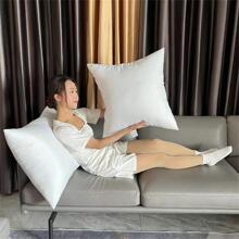 1pc White Soft Pillow - White - View 4