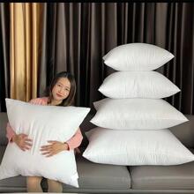 1pc White Soft Pillow - White - View 1