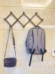 2入組帶有10個掛鉤的木製衣架,創意家居衣櫃掛鉤壁掛收納架,適用於衣服、帽子、包袋、毛巾 - 咖啡棕 - 查看 4