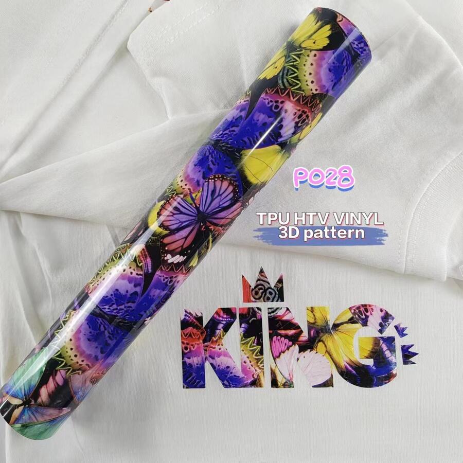 Cheonet 1 25cm x 30cm/9.8in * 11.8IN 3D Hoa Văn Truyền Nhiệt Vinyl HTV Phim TỰ LÀM THỦ CÔNG Tùy Chỉnh Quần Áo