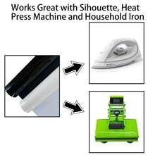 Cheonet 1 25cm x 30cm/9.8in * 11.8IN 3D Hoa Văn Truyền Nhiệt Vinyl HTV Phim TỰ LÀM THỦ CÔNG Tùy Chỉnh Quần Áo - màu đen - Xem 4