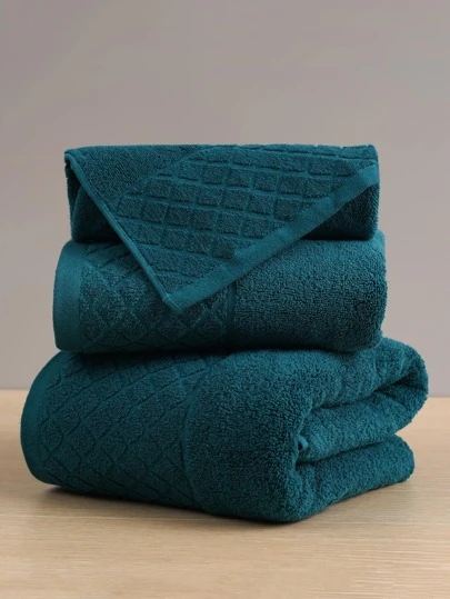 QIBHI 3件装纯色100%纯棉轻薄手巾/浴巾/浴巾，柔软吸水，适用于浴室、酒店、健身房、旅行、送礼、沙龙、运动、户外、海滩、学校、返校季、旅行配件、家居用品