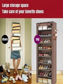 Zapatera Closet Organizador De Zapatos 9 Niveles 27 Pares - Café integral - Ver 6