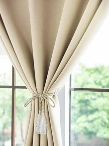 1 pièce Rideau de couleur unie, simple et moderne, isolation thermique et occultation, sans perçage nécessaire, bande adhésive pour une installation facile, convient pour le salon et la chambre à coucher