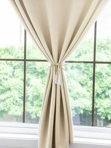 1 pièce Rideau de couleur unie, simple et moderne, isolation thermique et occultation, sans perçage nécessaire, bande adhésive pour une installation facile, convient pour le salon et la chambre à coucher