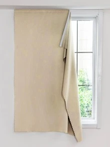 1 pièce Rideau de couleur unie, simple et moderne, isolation thermique et occultation, sans perçage nécessaire, bande adhésive pour une installation facile, convient pour le salon et la chambre à coucher