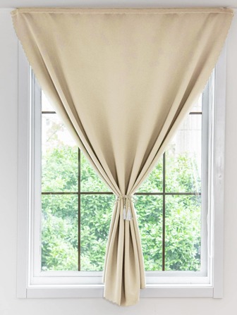 1pc Solid Color Curtain, Simple And Modern, Thermal Insulation And Blackout, No Drilling Needed, Adhesive Tape For Easy Installation, Suitable For Living Room And Bedroom