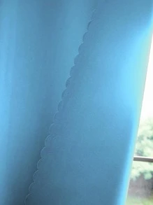 1 件纯色窗帘，遮光隔热窗帘，适用于客厅和卧室，简约现代，无需钻孔安装，粘贴式窗帘布 - 藍色 - 查看 4