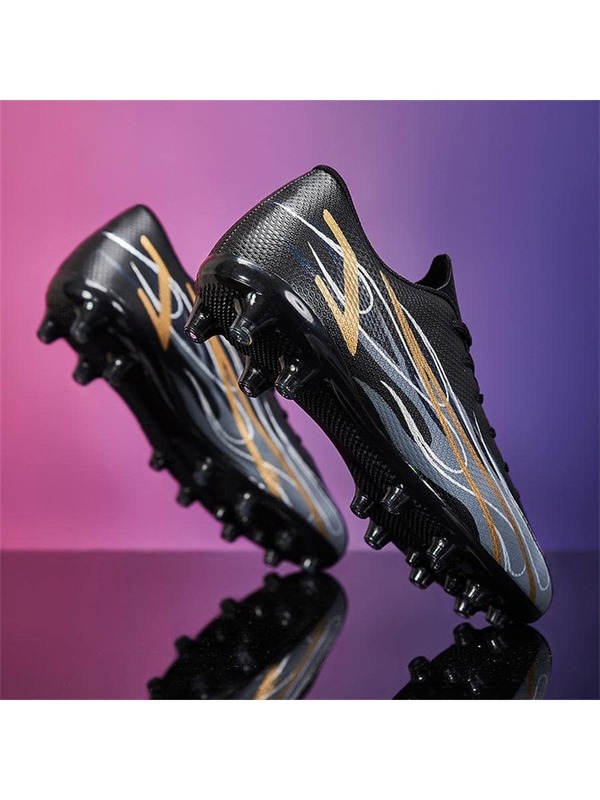 1pair Sporty Spike Design Sneakers, Lace Up Front Outdoor Football