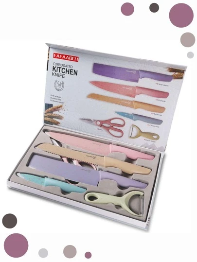 Juego de cuchillos de cocina Profesionales De Acero Inoxidable Set De 6 Piezas Multicolor