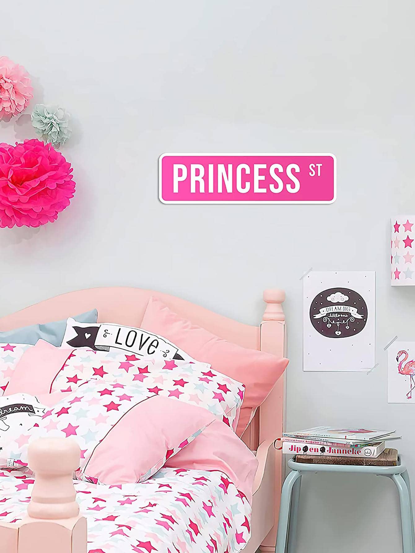 1入組字母圖案牆貼 - 粉色 - 查看 1