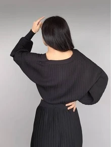 Conjunto de falda y blusa - Negro - Ver 2