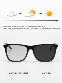 Men Photochromic Lens Sunglasses Casual Sunglasses Sun Glasses - Black - View 1