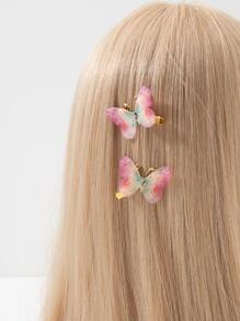 2入組蝴蝶裝飾髮夾 - 彩色 - 查看 4
