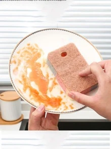 1 pieza Estropajo de color combinado limpieza marrón multifuncional para doméstico - Marrón - Ver 4