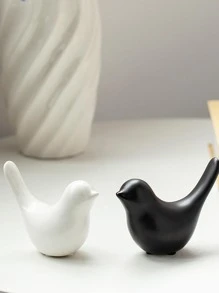 2 piezas de figuras de pájaro abstractas cerámicas minimalistas nórdicas, adornos de decoración del hogar, regalos para inauguración de la casa/cumpleaños/graduación, de vuelta a la escuela/Día de San Valentín/Halloween/Navidad - Negro - Ver 7