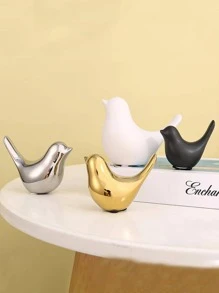 2 件北欧简约陶瓷鸟抽象雕像，家居装饰配件，生日/毕业派对小礼物，返校节，情人节，万圣节，圣诞节 - 金色 - 查看 7