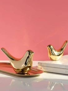 2 件北欧简约陶瓷鸟抽象雕像，家居装饰配件，生日/毕业派对小礼物，返校节，情人节，万圣节，圣诞节 - 金色 - 查看 8