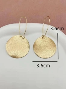 Round Drop Earrings - Yellow Gold - View 4