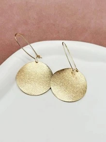 Round Drop Earrings - Yellow Gold - View 2